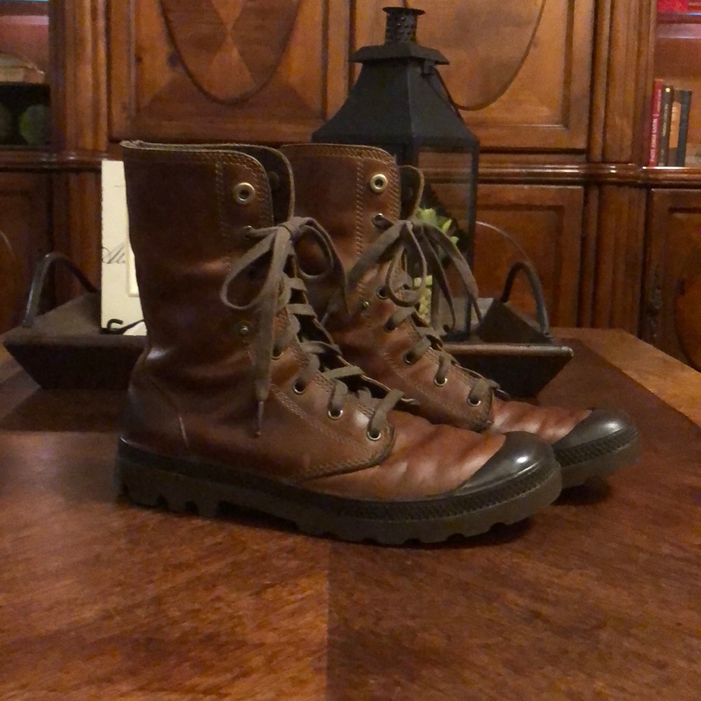 Palladium Brown Baggy Leather Boots